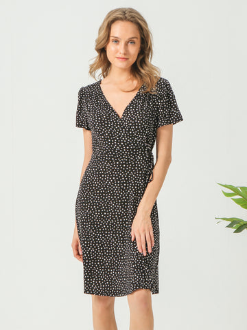 Polka Dot Wrap Mini Dress